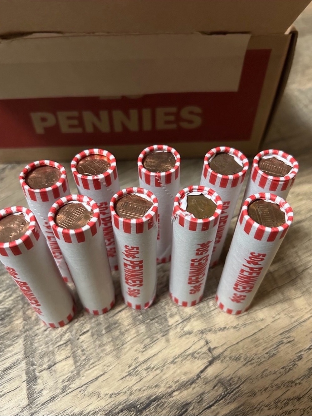 10 Bank-Rolled Penny Rolls – $5 Face Value